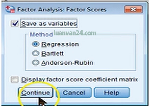 Thiết lập tùy chọn trong hộp thoại Scores